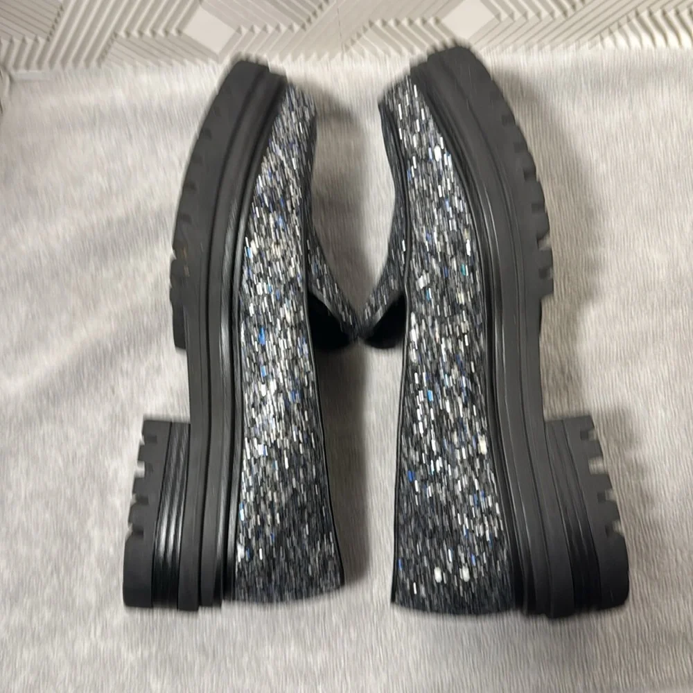 GC shoes women GC Morgan Glitter Lug Sole slip on loafer‎ size 7